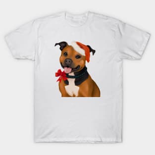 Cute Staffordshire Bull Terrier Drawing T-Shirt